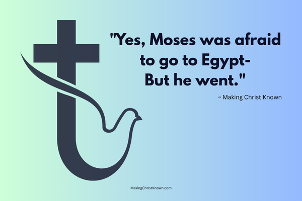 Christian meme to share: Moses Was Afraid to Go to Egypt – But He Went